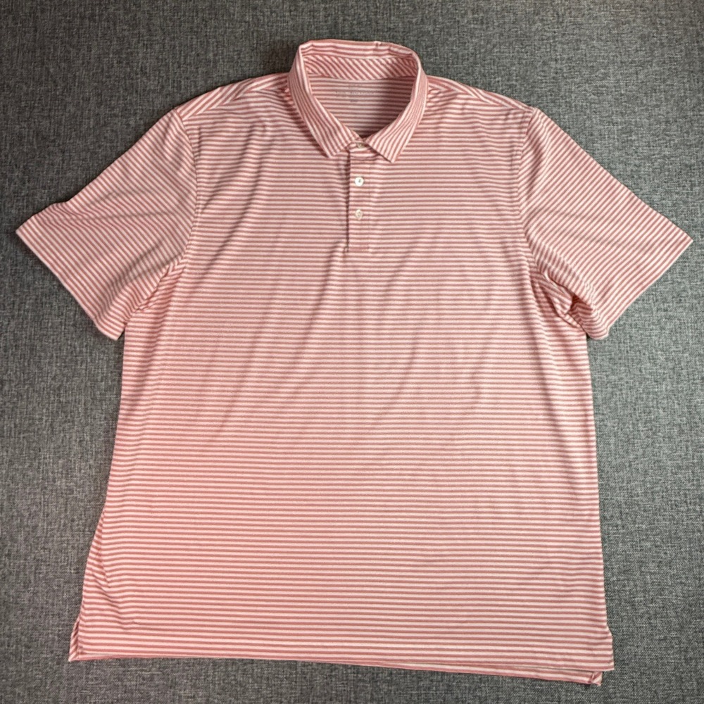 Vineyard Vines Performance Golf Polo Mens Pink White Striped | 2XL - Picture 3 of 11